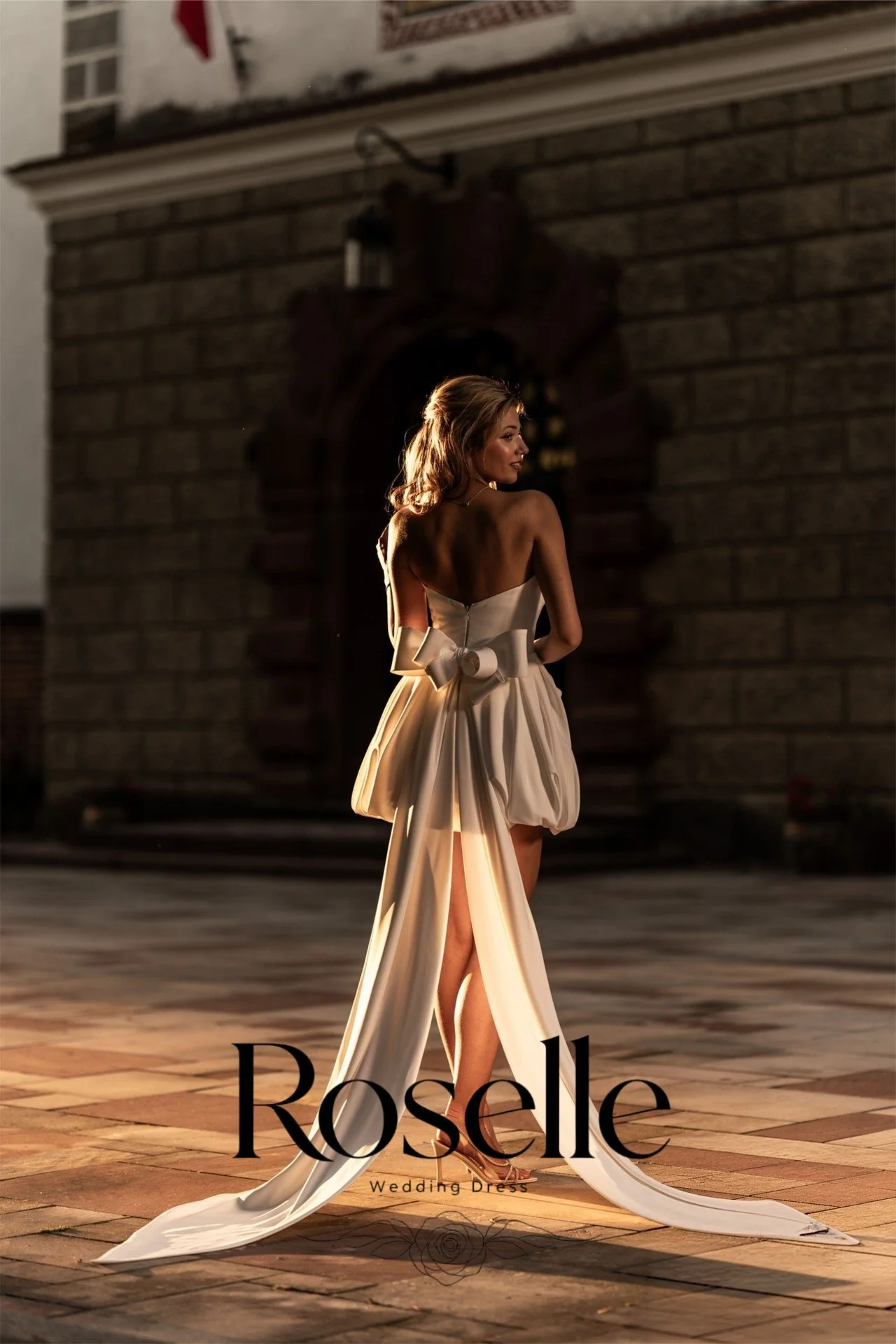 ROSELLE Sweetheart Sleeveless Mini A-Line Wedding Dress Pleat Bow Open Back Elegant 2026 Bridal Gown Customized свадебное платье