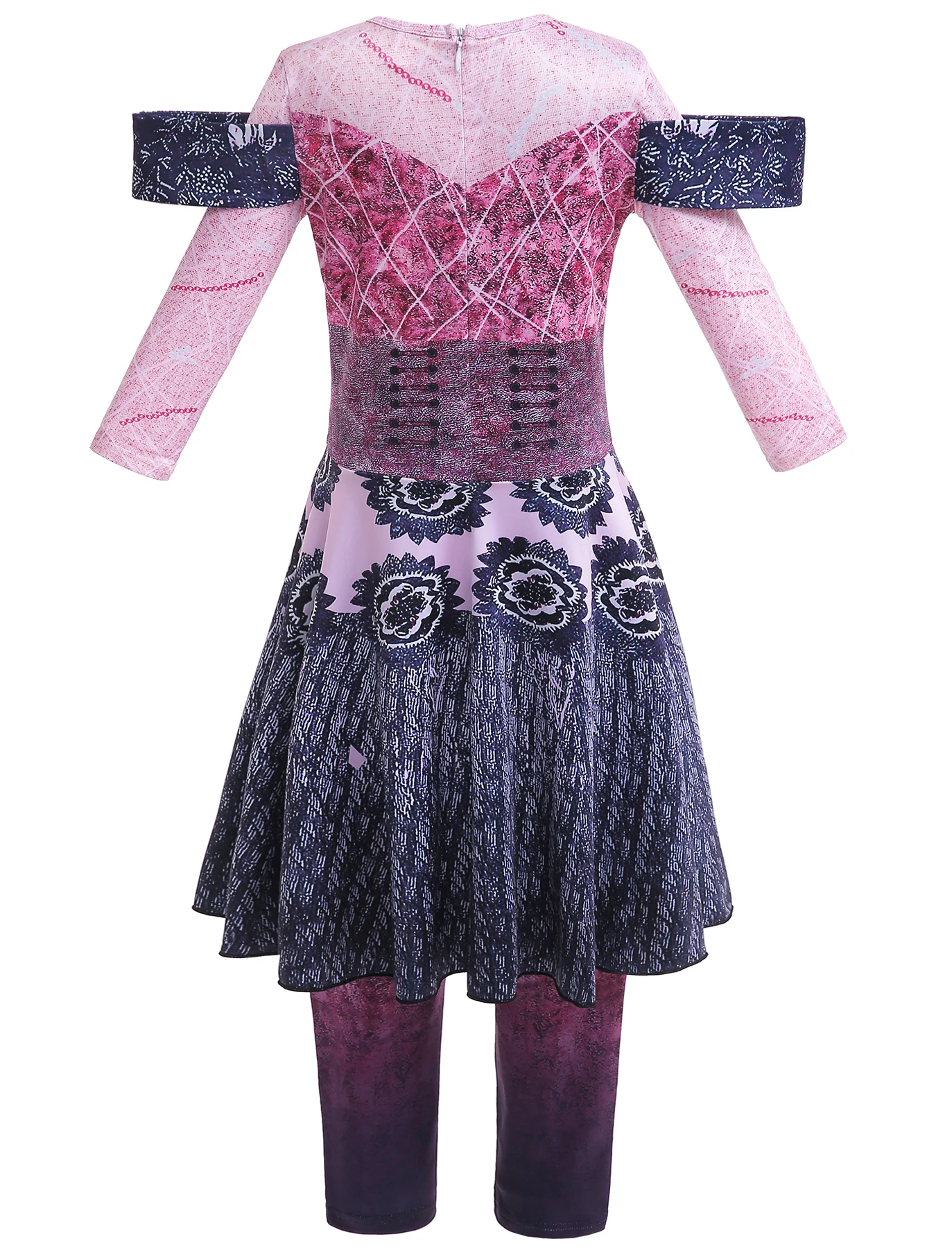 الفتيات الاطفال أحفاد 3 الذكور تأثيري حلي إيفي زي الاطفال فانتازيا هالوين الملابس شعر مستعار حفلة عيد ميلاد يتوهم