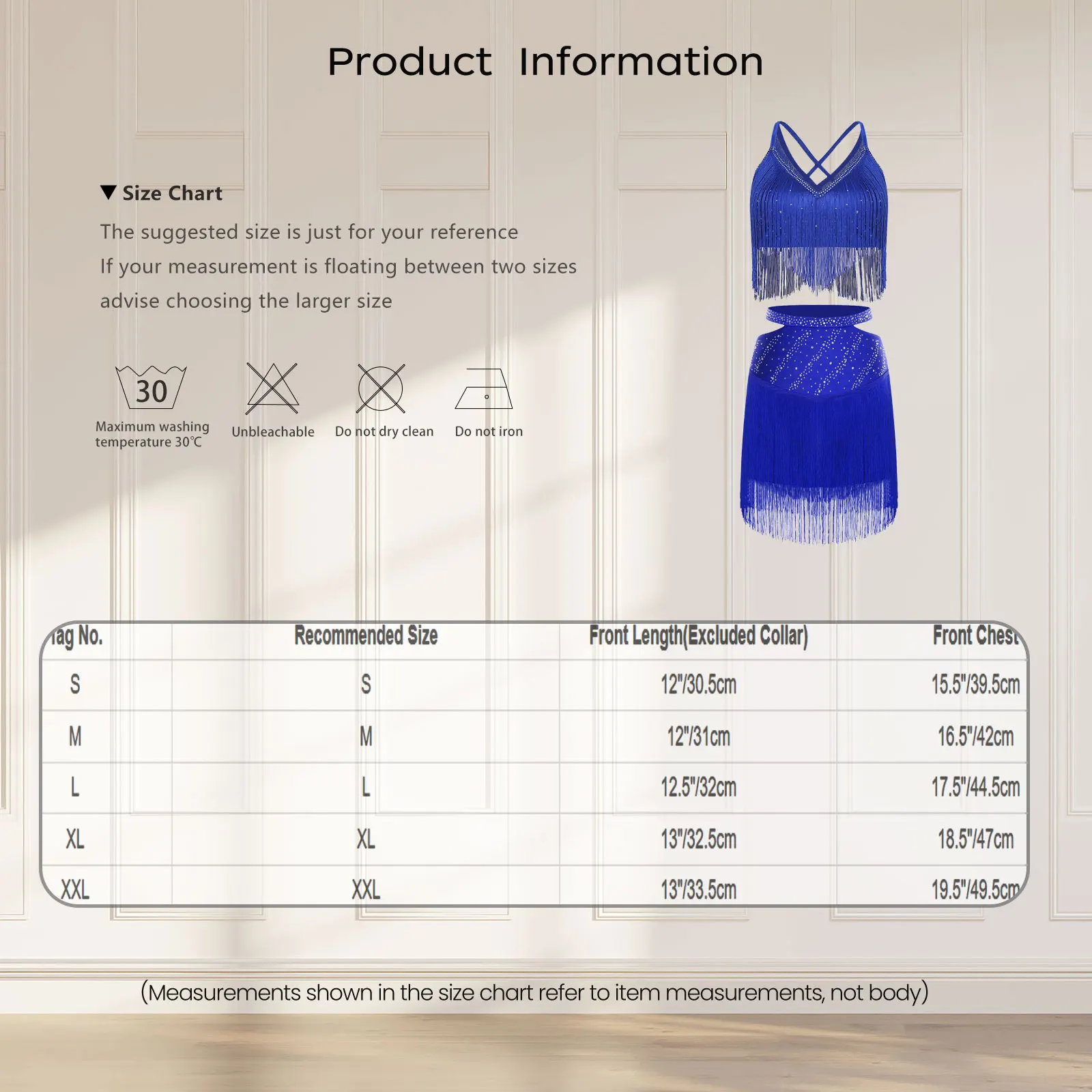 ملابس النساء اللاتينية التانغو شرابة أداء الرقص بلا أكمام هامش المحاصيل الأعلى وتنورة حزام مطاط لملابس الرقص تشا تشا #6