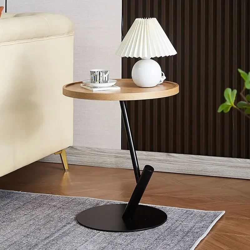 

Small Coffee Tables Bedside Mesa Sofa Side Table Nordic Simple Modern Iron Design Living Room Furniture Mesas Solid Wood Desktop