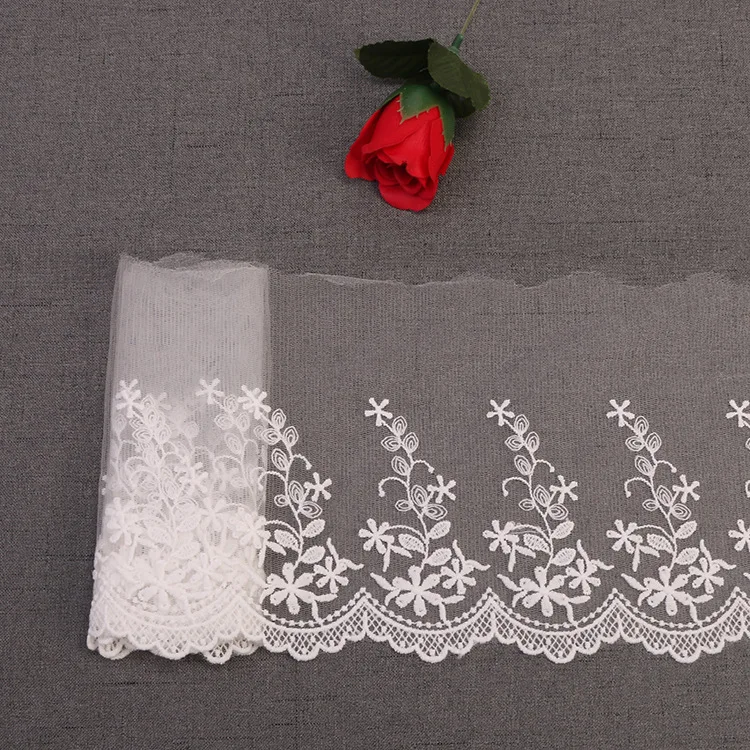 Bestselling Handmade DIY Korean-Style Lace Mesh Embroidered Wedding Dress Lace Trimming, Accessory Material for Garments, Curtains, Sofas and Decorations, 15CM