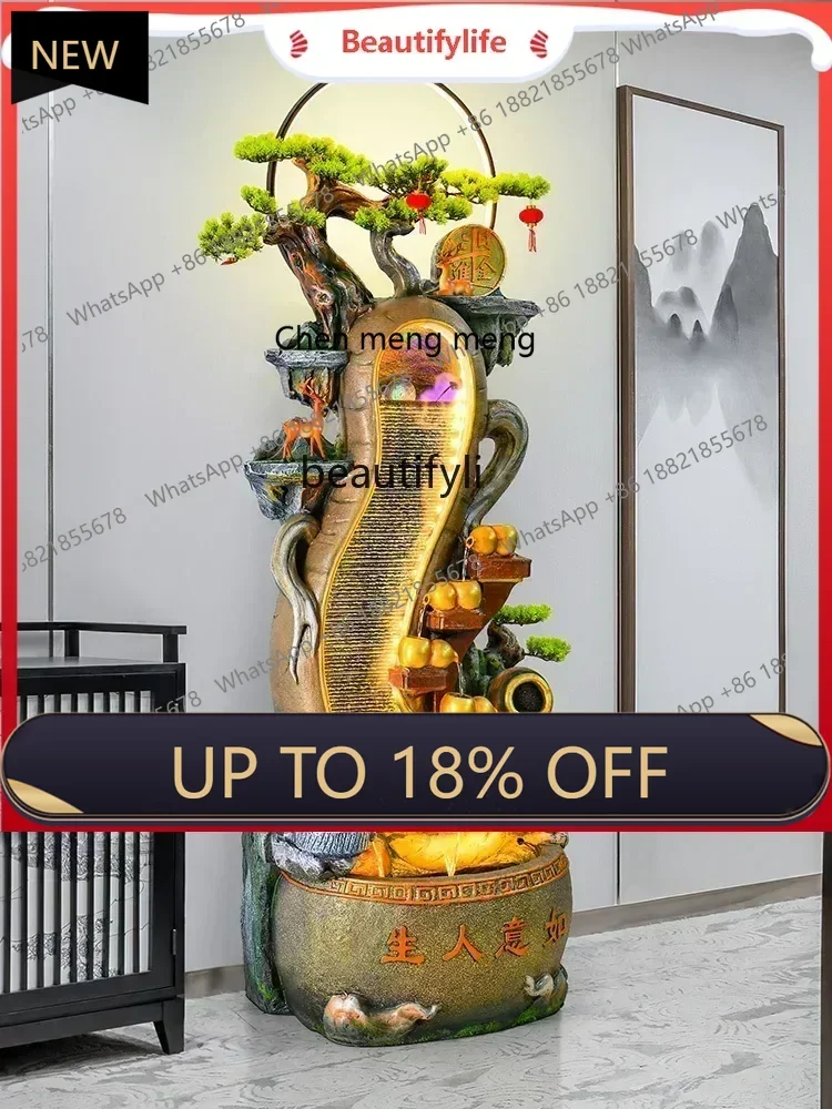 

P178 A16 Living RoomRockery Water Curtain Wall Flowing Water Ornaments Floor Loop Water Landscape Fountain Fortune Landscapi