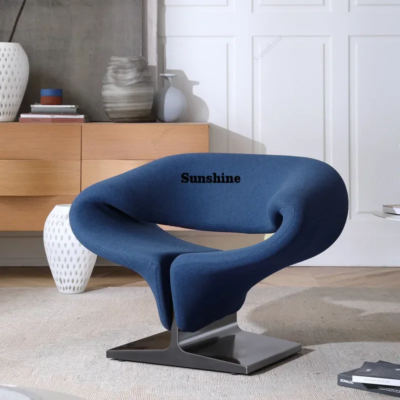 

Italian light luxury leisure chair living room special-shaped streamer single sofa FT