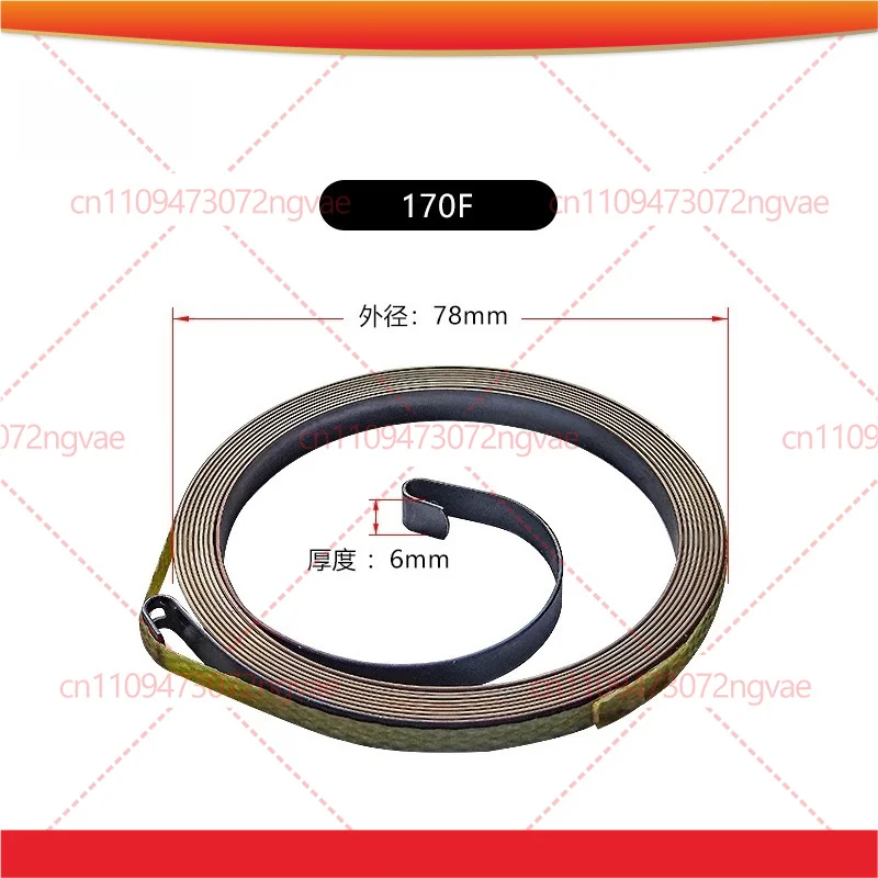 5pcs Recoil Spiral Spring for 170F 173F 178F 186F 188F Air-Cooled Diesel Engine Starter Replacement Parts