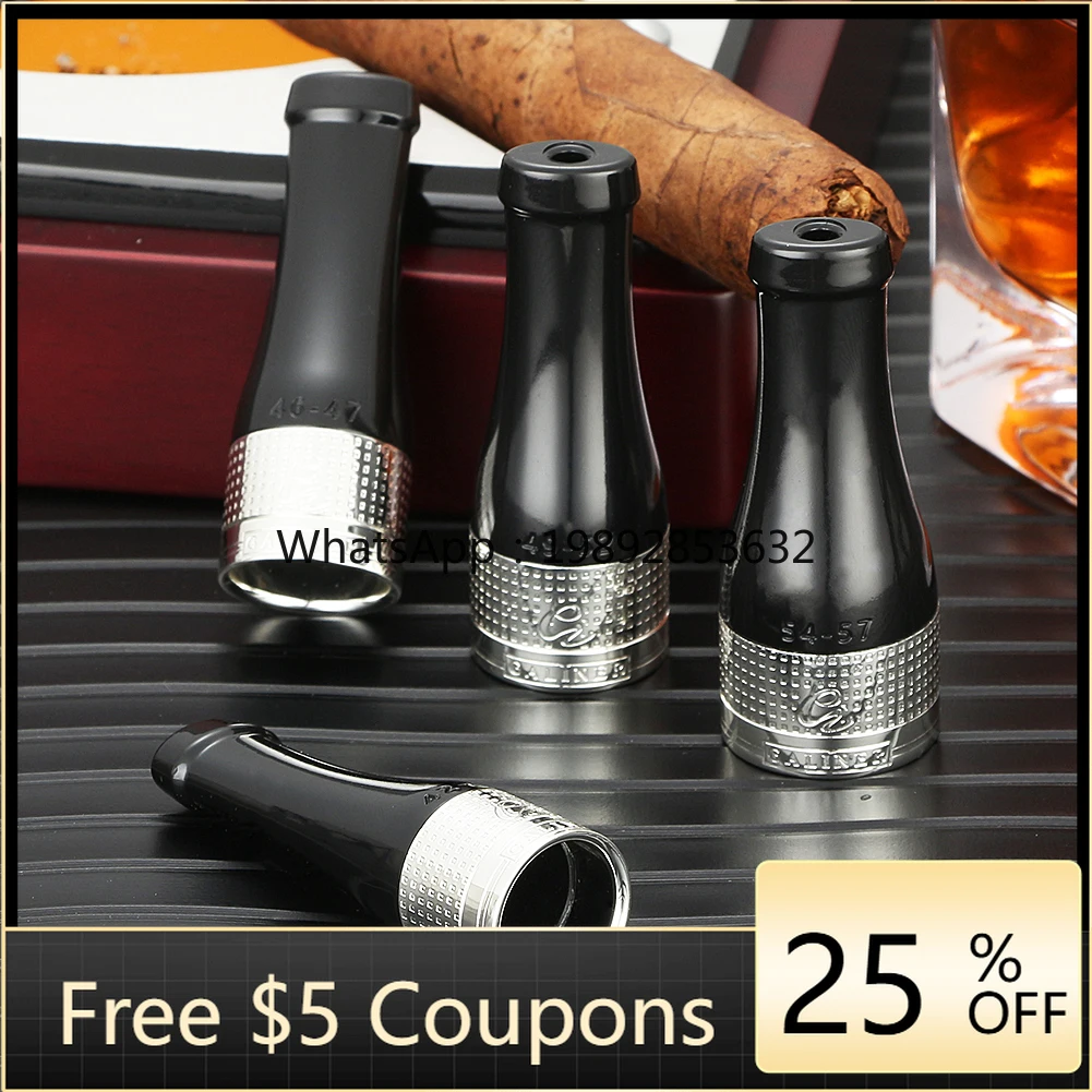 

GALINER Cigar Ashtray Holder Mouthpiece 4 Ring Gauge Funny Gift Box package Golden Silver Gray Cigar Accessories