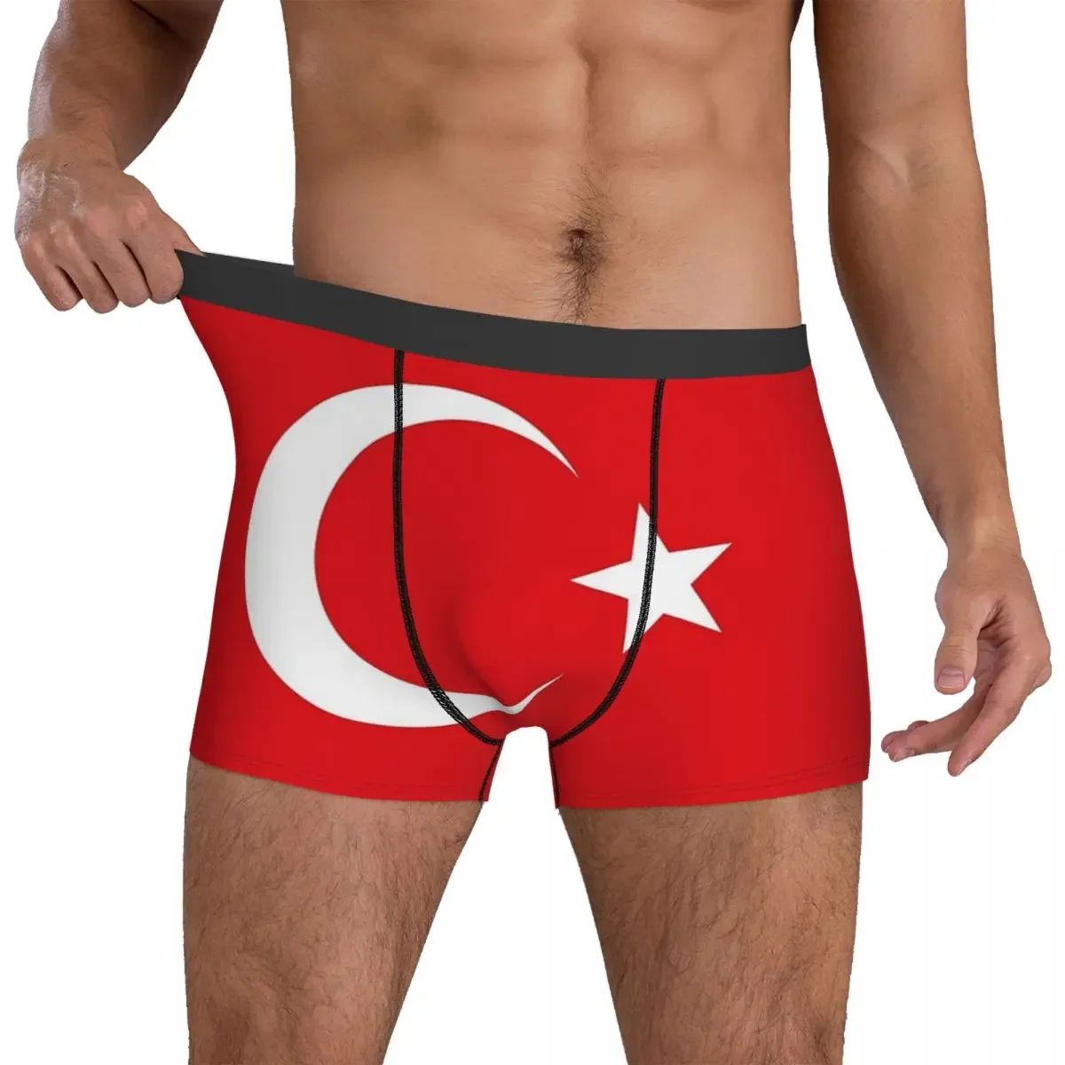 República da Turquia Bandeira roupas íntimas para homens, cuecas masculinas, calcinhas confortáveis, shorts, presentes de namorado, 16