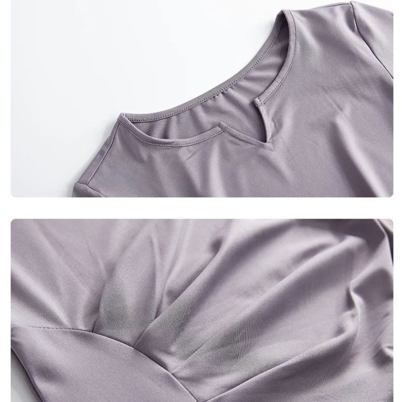 DRUR اليوغا الزي المرأة الخريف خفيفة الوزن سريعة الجافة مجموعة ملابس رياضية 2 قطعة تشغيل قميص رياضي السراويل تجريب الملابس ملابس اليوغا #5