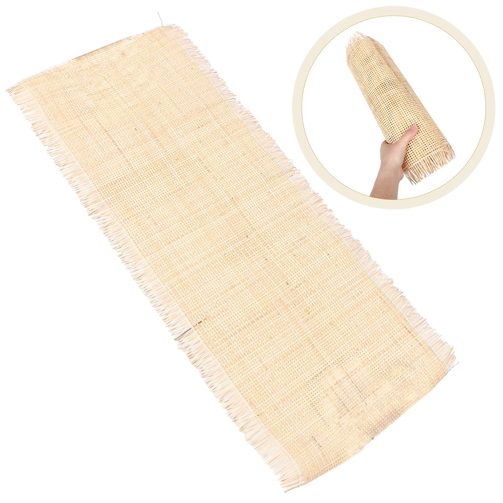 

Natural Handwoven Rattan Mesh Roll Cane Webbing Material DIY Lampshades Screens Chairs Home Decor Weaving Material