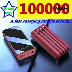 New Power Bank 100000mAh TypeC Micro USB Fast Charging Powerbank LED Display Portable External Battery Charger for Phone Tablet