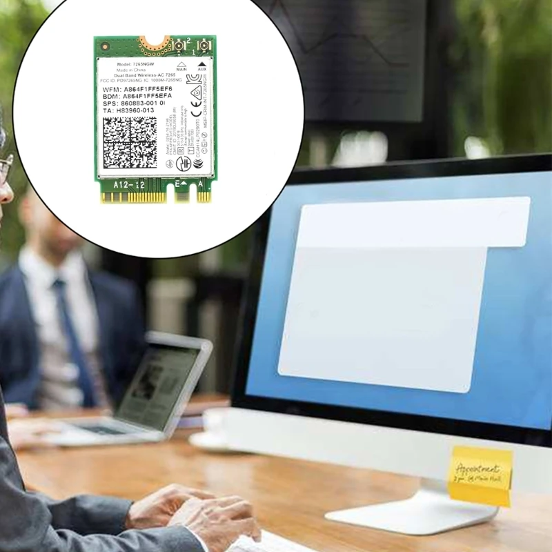 7265AC 7265NGW Wireless-AC Gigabit băng tần kép 1200M Card mạng không dây 4.2 NGFF tương thích ổn định