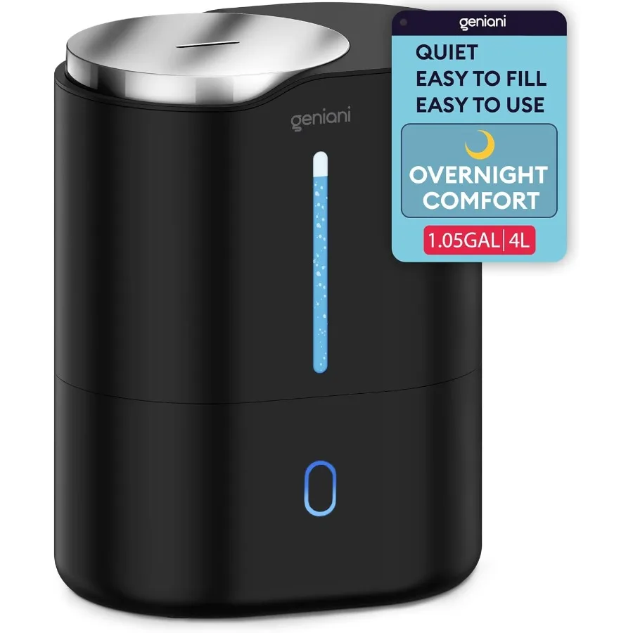 

Ultrasonic Cool Mist Humidifier for Bedroom Large Rooms Home 4L - Easy Fill Clean Humidifier for Plants w/Auto Shut-off 40H Run