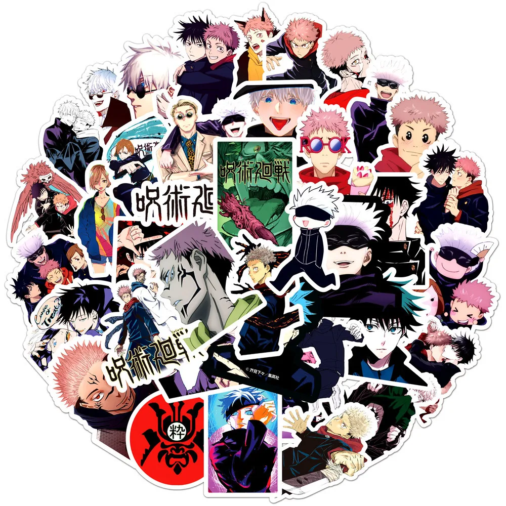 50Pcs Japanese Anime Jujutsu Kaisen Series Graffiti Stickers Suitable for Laptop Helmets Desktop Decoration DIY Stickers Toys