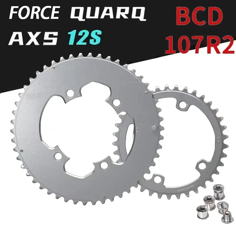 

Звездочка PASS QUEST 107 bcd, 2 шт., двойное кольцо цепи с 4 болтами для SRAM FORCE Quarq Power Meter AXS, 12 скоростей, дорожный/путешествия велосипед