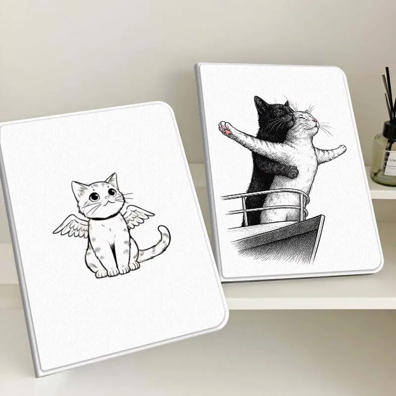 

Cartoon Cat With Wings Tablet Case For Samsung Tab Galaxy S6 S11 A A7 A8 A9 A11 10.1 10.4 10.5 Plus Lite Gift