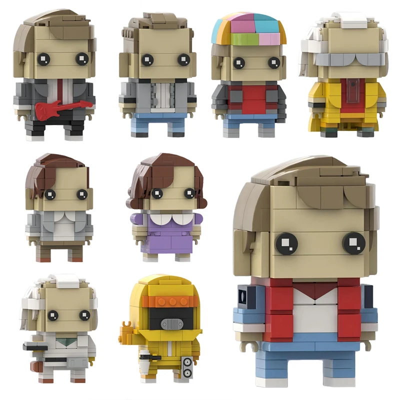 

Moive Series Future Cartoon Character Building Blocks MOC Go Back To The Past Фигурки с квадратной головкой Сборная модель Головоломка Игрушка в подарок