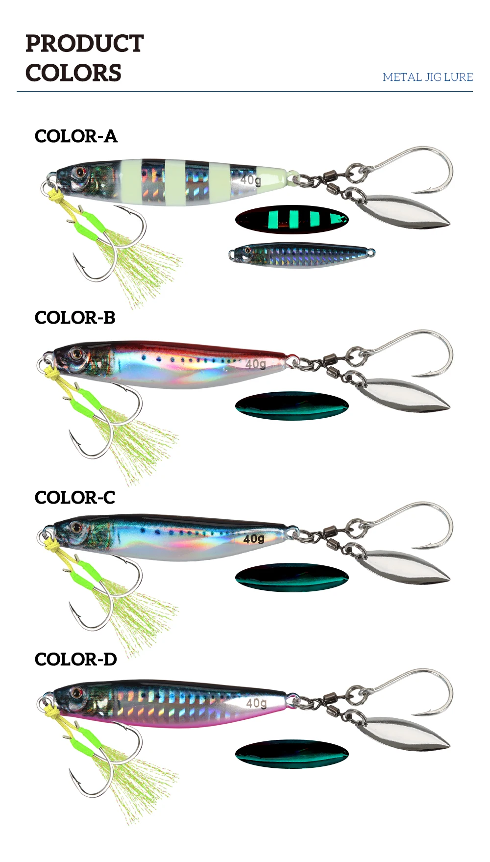 TOLU 2024 NEUER 3D-gedruckter S-förmiger, schnell sinkender Metall-Jig-Köder, 40 g, 60 g, 80 g, Salzwasser-Shore-Casting-Angelköder, vertikal – Detail 6