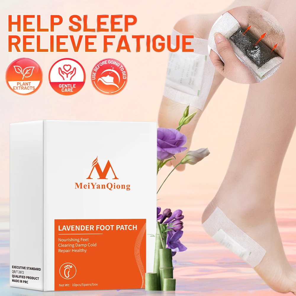 A Box Of Lavender Foot Patch Improve Sleep Quality, Remove Body Fat And Detox Foot Care Body Care Weight Loss Patch