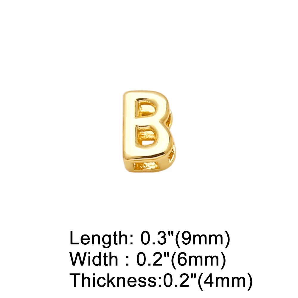 OCESRIO Fashion Small Polish 26 Initial Letters Pendant for Necklaces Copper Gold Plated Jewelry Making Supplies pdtb647