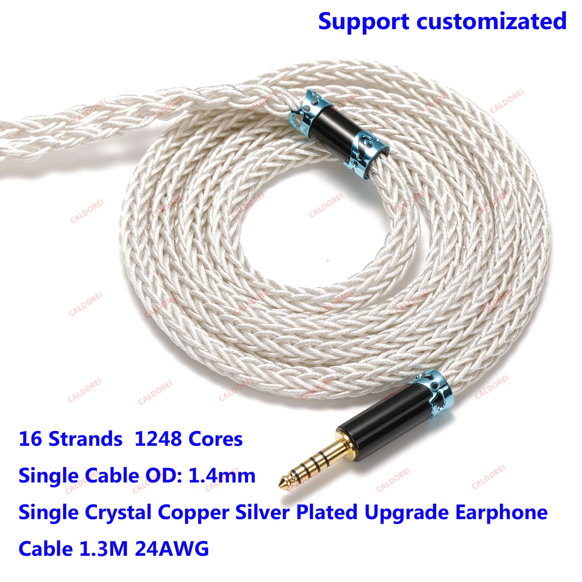 HIFI 16Strands 1248Cores Single Crystal Copper Silver Plated lUpgrade Earphone Cable 4.4 3.5 2.5 6.35 mm 0.78 MMCX HD800 HD650