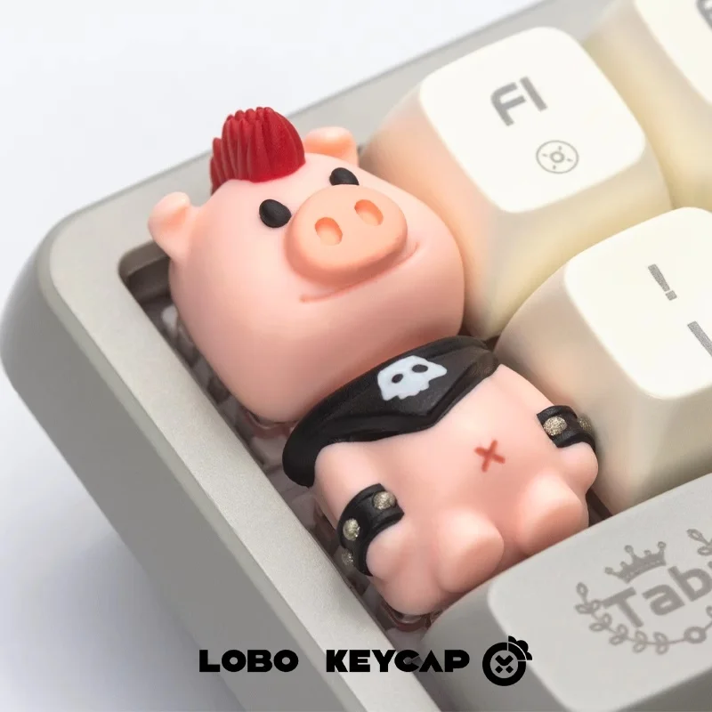 Keycap hewan pesta kustom topi Keyboard lucu arah Resin proses tutup kunci Keyboard mekanik hadiah Aksesori game