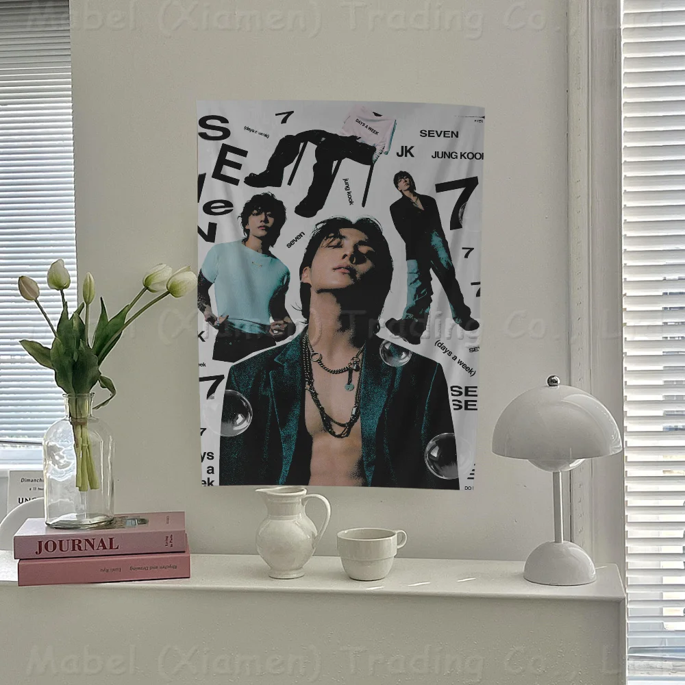 Jung Kook Poster KPOP Printed Large Flag Art Science Fiction Room Home Decor Decor Banner
