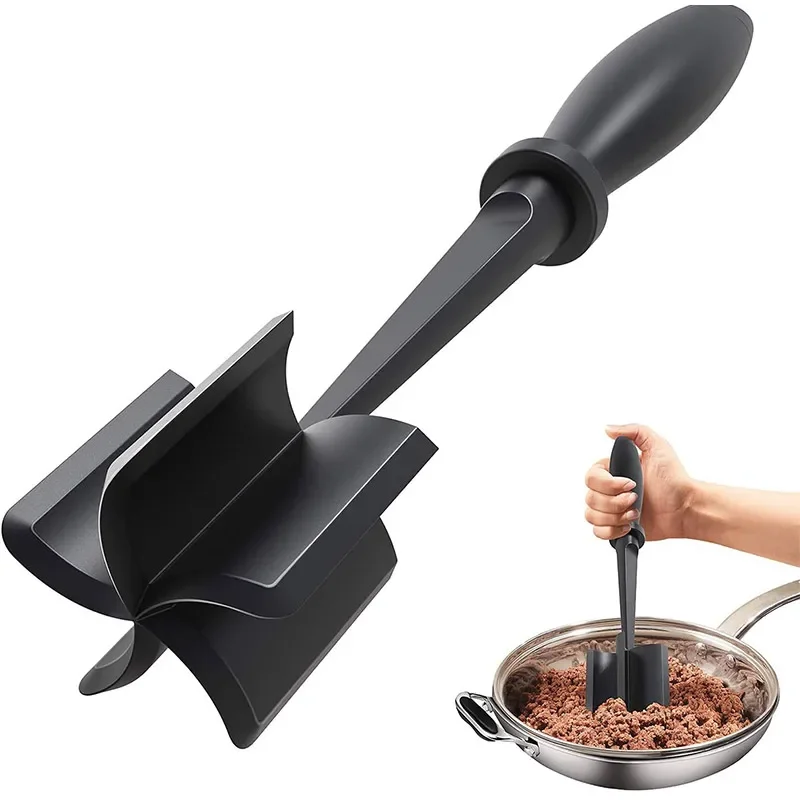 Handheld Meat Chopper, Heat Resistant Meat Masher For Hamburger Meat Ground Beef Smasher Utensil Non Stick Mix Chop Masher Tool