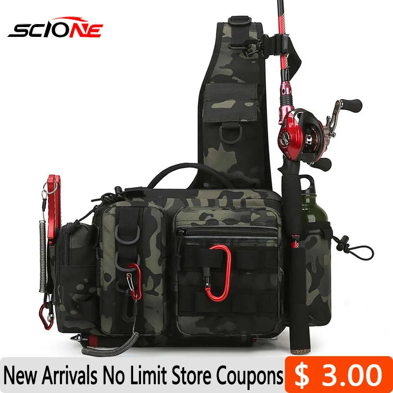 

Fishing Lures Box Tackle Bag Single Shoulder Backpack Crossbody Tactical Bags Waist Pack Gear Utility Storage Camping Bag X232W