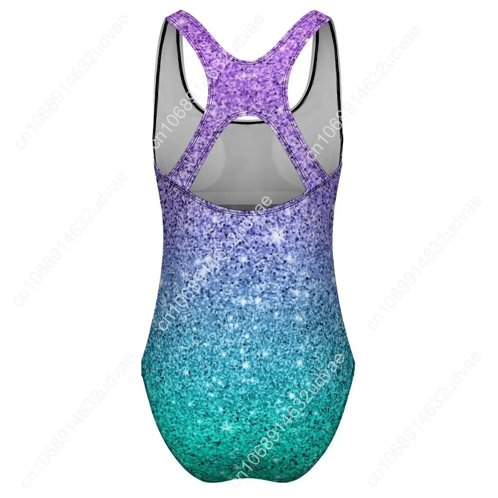 Baju Renang Wanita Tekstur Ombre Hijau Motif Glitter Satu Potong Push Up Fashionable Desain Liburan