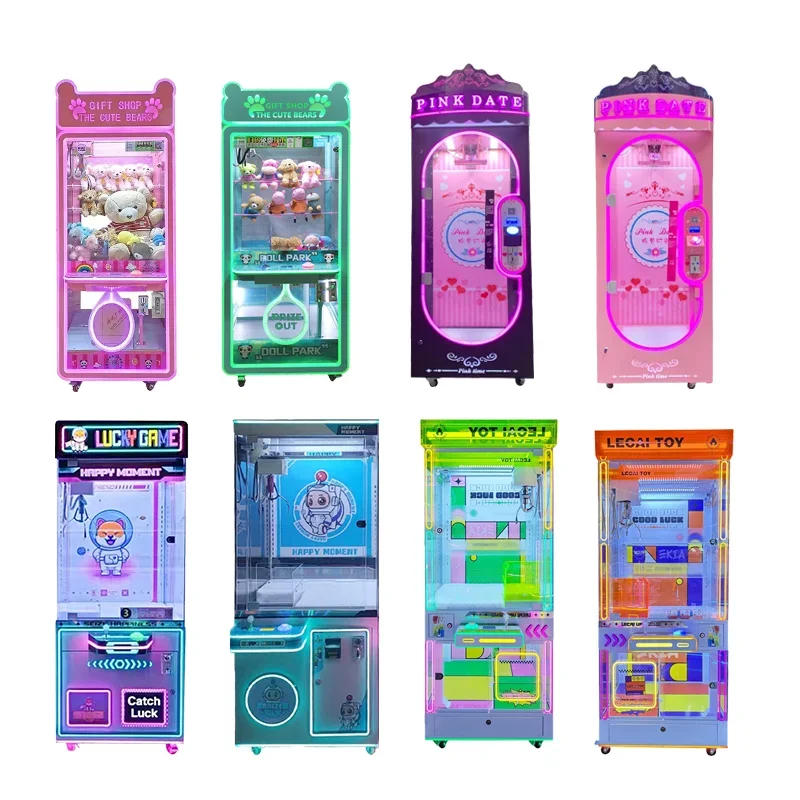 Manufacturers Pink single cut crane machine oversized doll scissors machine  Plush Toy  coin-operated claw crane machine