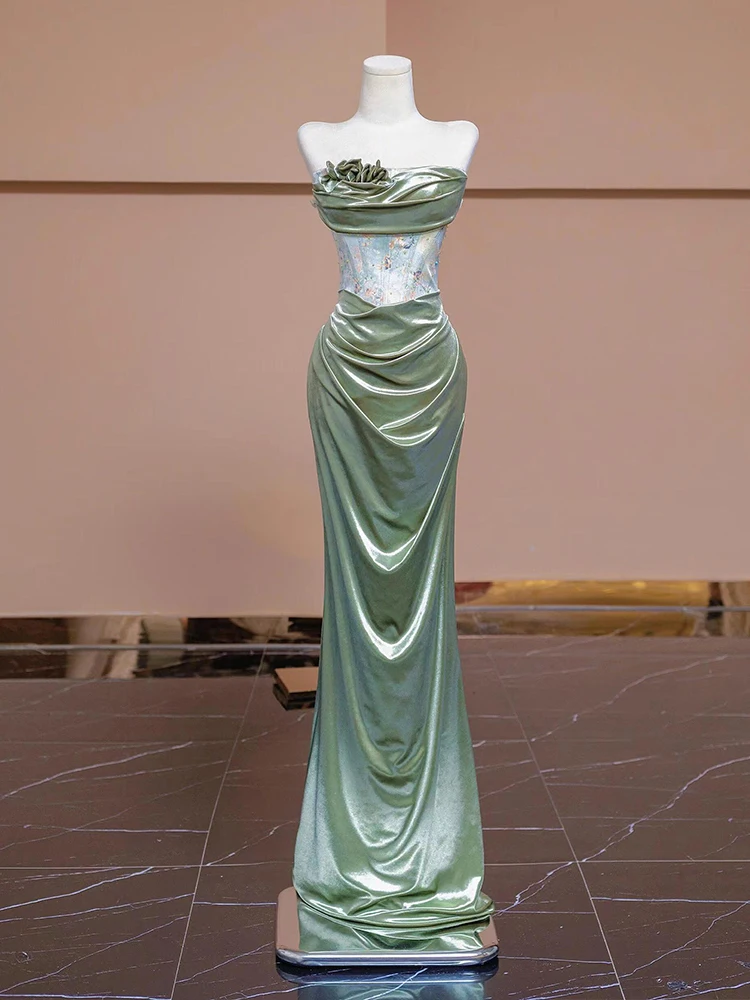 

Ele Morning Robe New Chinese Sle Strapl Wedding Dr for Women Cusizable Engagement Par Host Gown