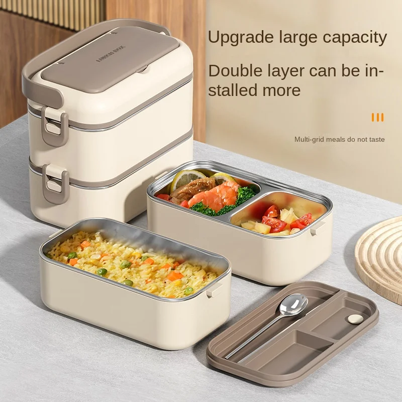 

Large Capacity 304Stainless Steel multi-layer Lunch Box-Microwave-Safe,Leakproof Bento Box with Multi-Compartment,Food Container