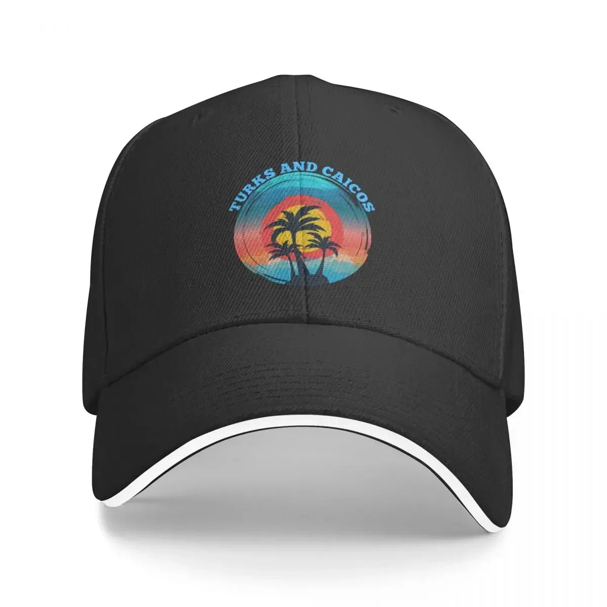 Retro Turks and Caicos Sunset Souvenir Baseball Cap Rave Sunscreen Anime Hat For Men Women's