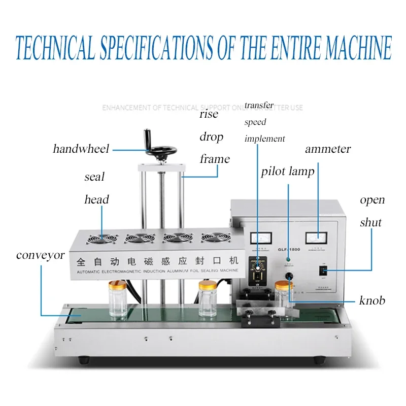 Automatic Electromagnetic Induction Aluminum Foil Sealing Machine, Sealer for Glass & Medicine Bottles with Gasket
