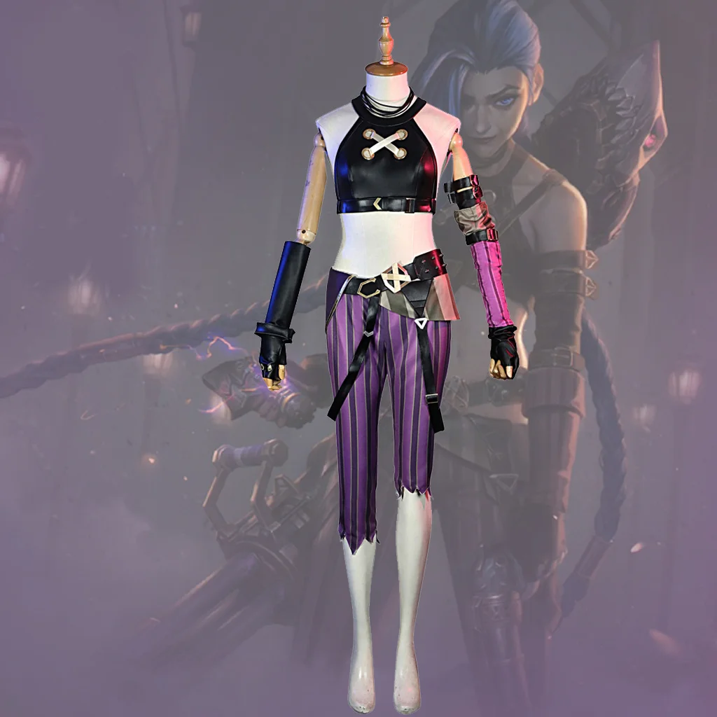 

Game LOL Jinx Cosplay Costume LOL Arcane Jinx Sexy Uniform Outfits Halloween Carnival Jinx Costume Suit Custom Made