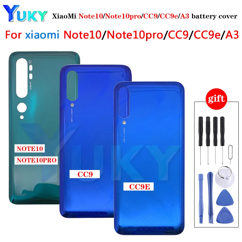 

New For Xiaomi Mi 9 Lite CC9 / Mi A3 CC9E Battery Back Cover Rear Door 3D Glass Panel Housing Case Chassis Adhesive Replace