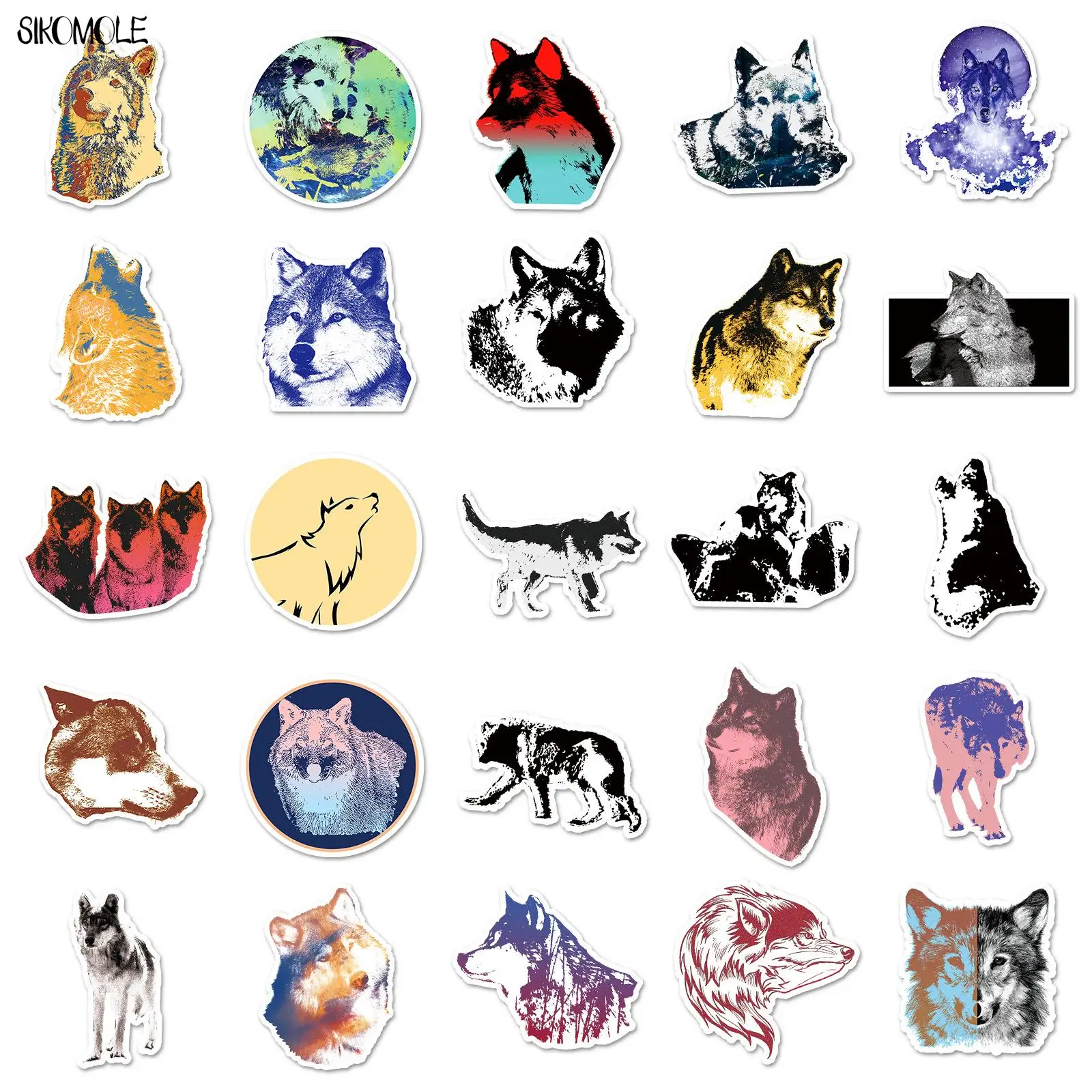 10/30/50PCS Cartoon Animal The Wolf Stickers For DIY Suitcase Skateboard Laptop Luggage Fridge Decorative Decal Graffiti Sticker