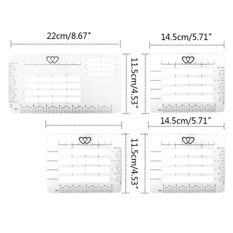 Picture 7: 4 Pcs Craft Addressing Guide Notebook Multi-use Letter Envelope Stencil Set Templates Rulers Diary Greeting Card
