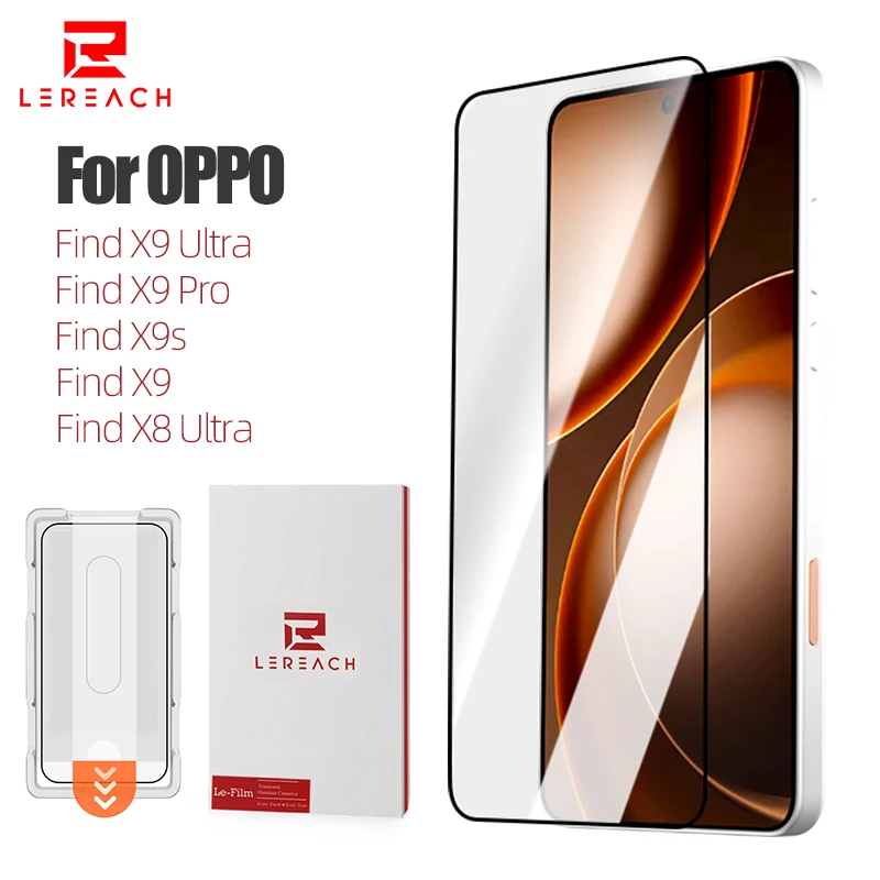 LeReach HD Clear Screen Protector Film for OPPO Find X9 Ultra Pro X9s X8 Tempered Glass Protection Dust-Free Box Auto-Alignment