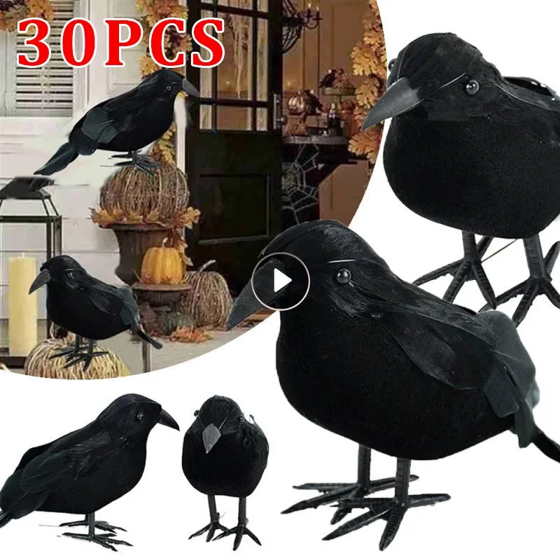 Simulation schwarze Krähe Halloween schwarze Krähe Requisiten Simulation gefälschter Vogel Geist Festival Halloween Dekoration gruselige Dekoration