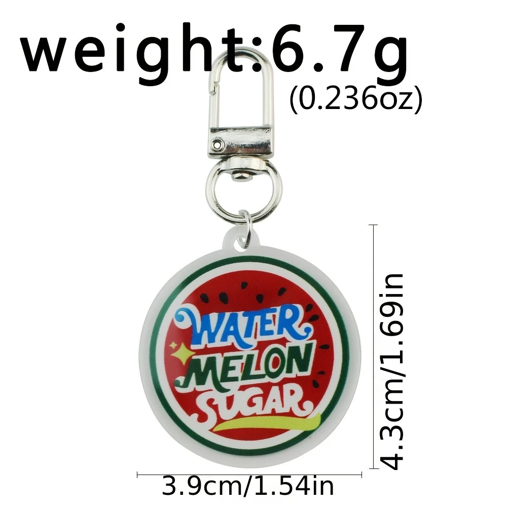 3 PCS TV Twinkling Watermelon Cosplay Shining Watermelon Key Chain Two-sided Keychain Acrylic Pendant Keyring Accessories Gifts