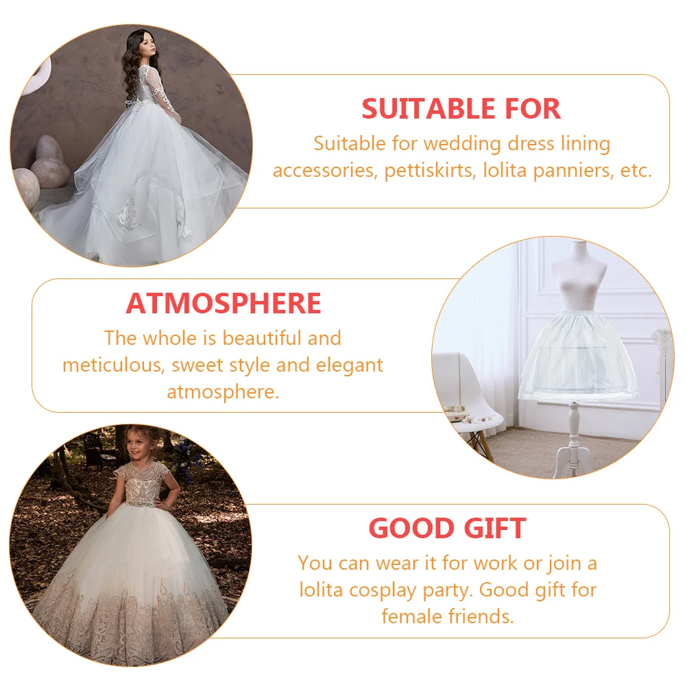

Tulle Princess Petticoat With Steel For Lolita Dress Underskirt Bubble Skirt Layered Modern Dance Wear White
