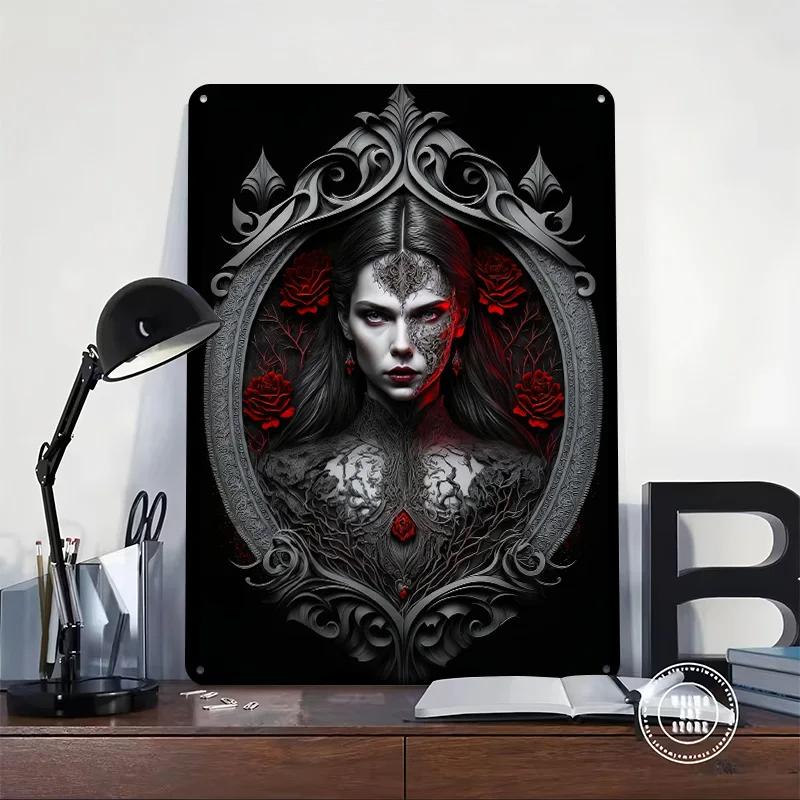 Woman of Dark Desire Personalized 3D Textured Metal Poster Wall Art Tinplate Sign for Decoration Room Bar Accessories Wand Deko