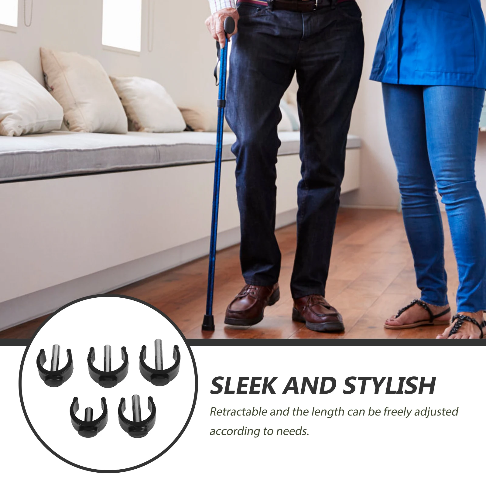 20개 워킹 스틱 C형 클램프 버클 조절 가능한 지팡이 클램프 컵 홀더 워킹 스틱 손잡이 지팡이 고정 버클 5가지 유형