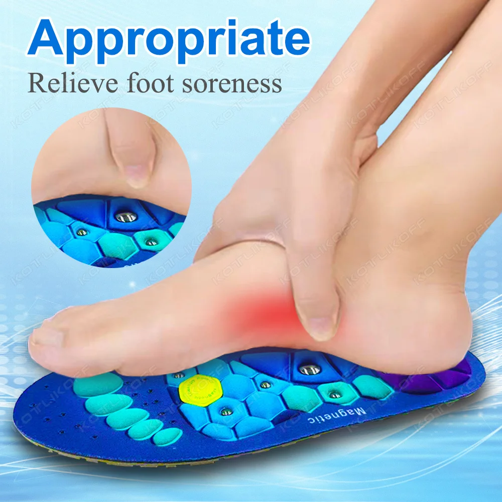 Acupressure Magnetic Insoles Foot Massage Orthopedic Insoles For Men Women Breathable  Arch Support Relieve Tired Shoe Inserts