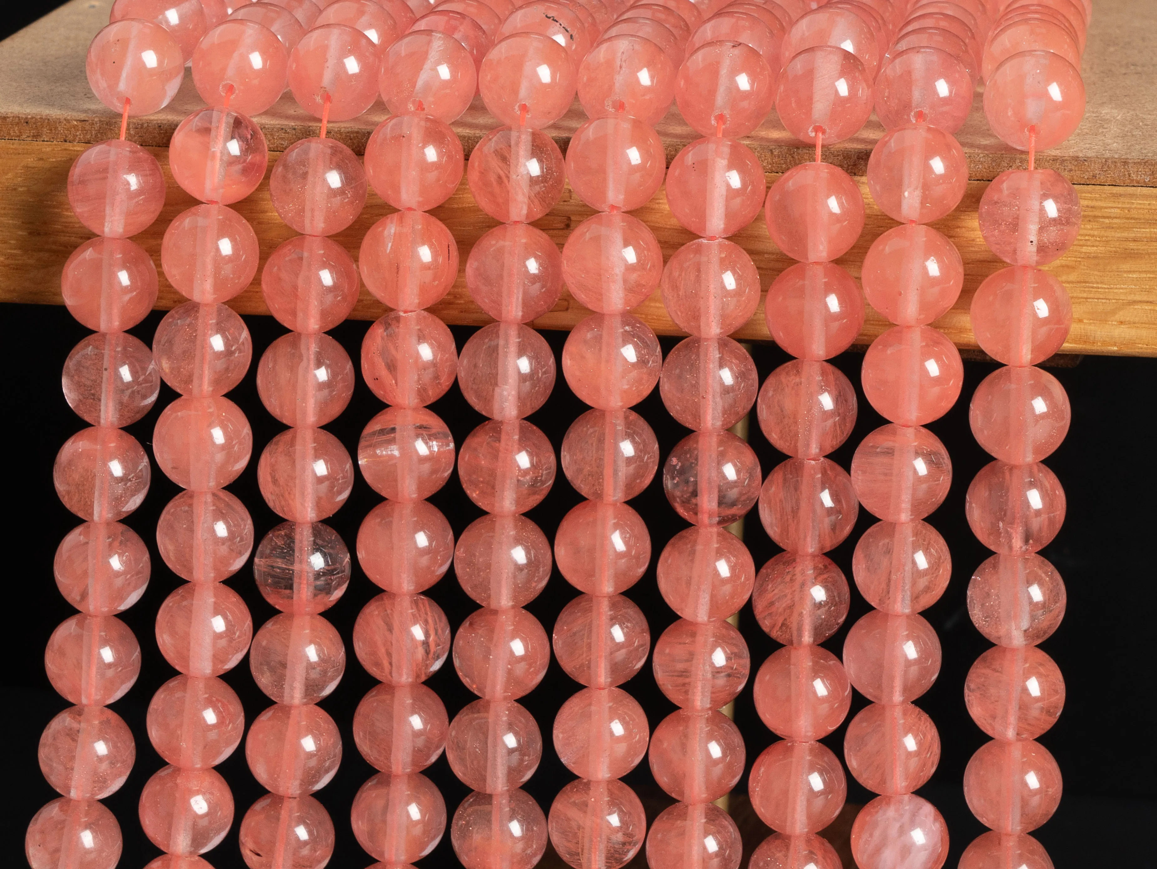 Genuine Natural Fruity Pink Cherry Quartz Beads Grade AAA Gemstone Round Loose Beads 4/6/8/10mm for Jewelry Making