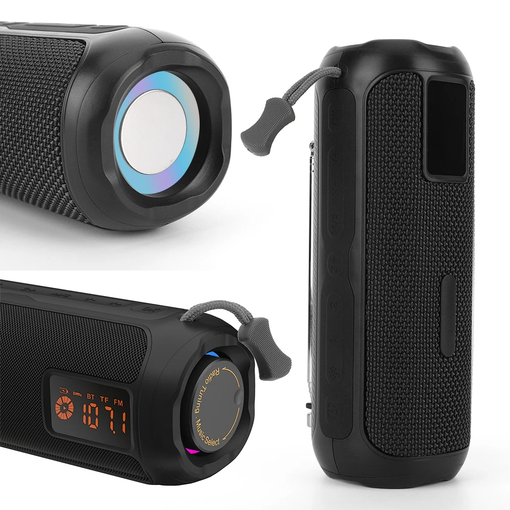 Altavoces Bluetooth 5V 2A 5W x 2 Sonido estéreo Bajos mejorados Altavoz inalámbrico portátil para exteriores Radio AM FM Radio recargable