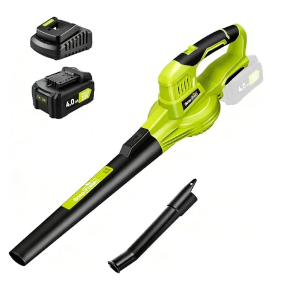 

20V Cordless Leaf Blower 4.0Ah Battery Fast Charger Included Lightweight Handheld Electric Leaf Blower 2-Speed 130 MPH 140 CFM