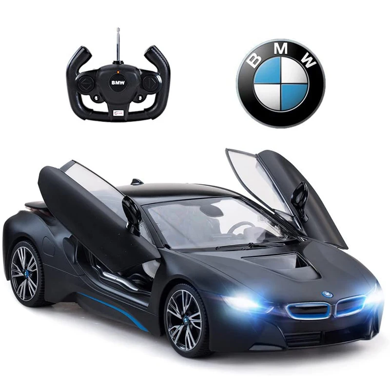 BMW i8 RC Car 1:14 Scale Remote Control Toy Radio Controlled Car Model Auto Open Doors Machine Gift for Kids Adults Rastar