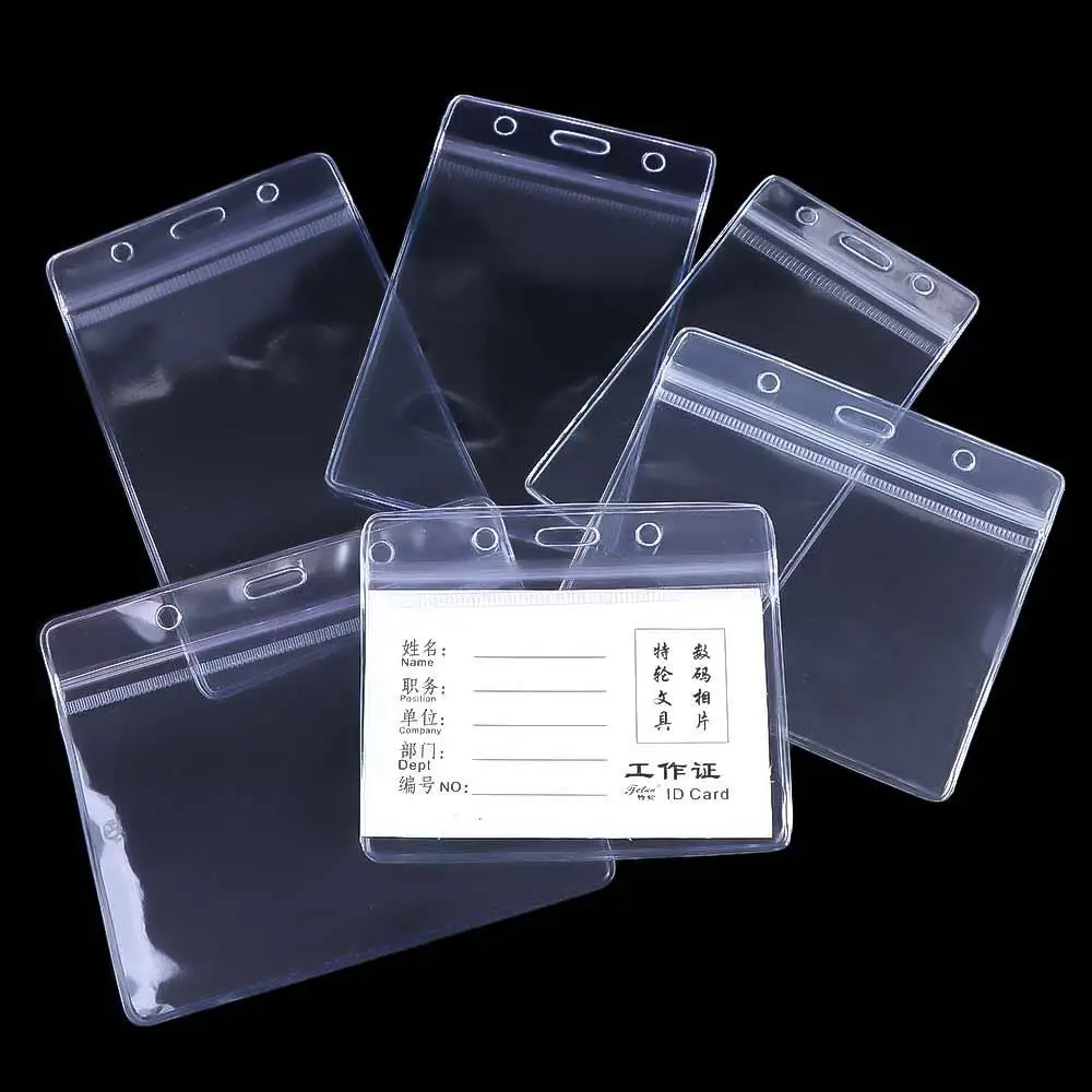 Protection 10PCS School Office Supplies Name Card Blocking Sleeve Nurse Doctor ID Card Holder Badge Card Case ID Badge Case