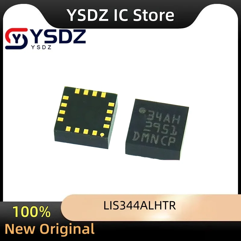 1pcs/lot LIS344ALHTR marking:34AH LGA16 LIS344ALHT LIS344 LIS344ALH Accelerometer X, Y, Z Axis ±2g, 6g 1.8kHz 16-LGA (4x4)